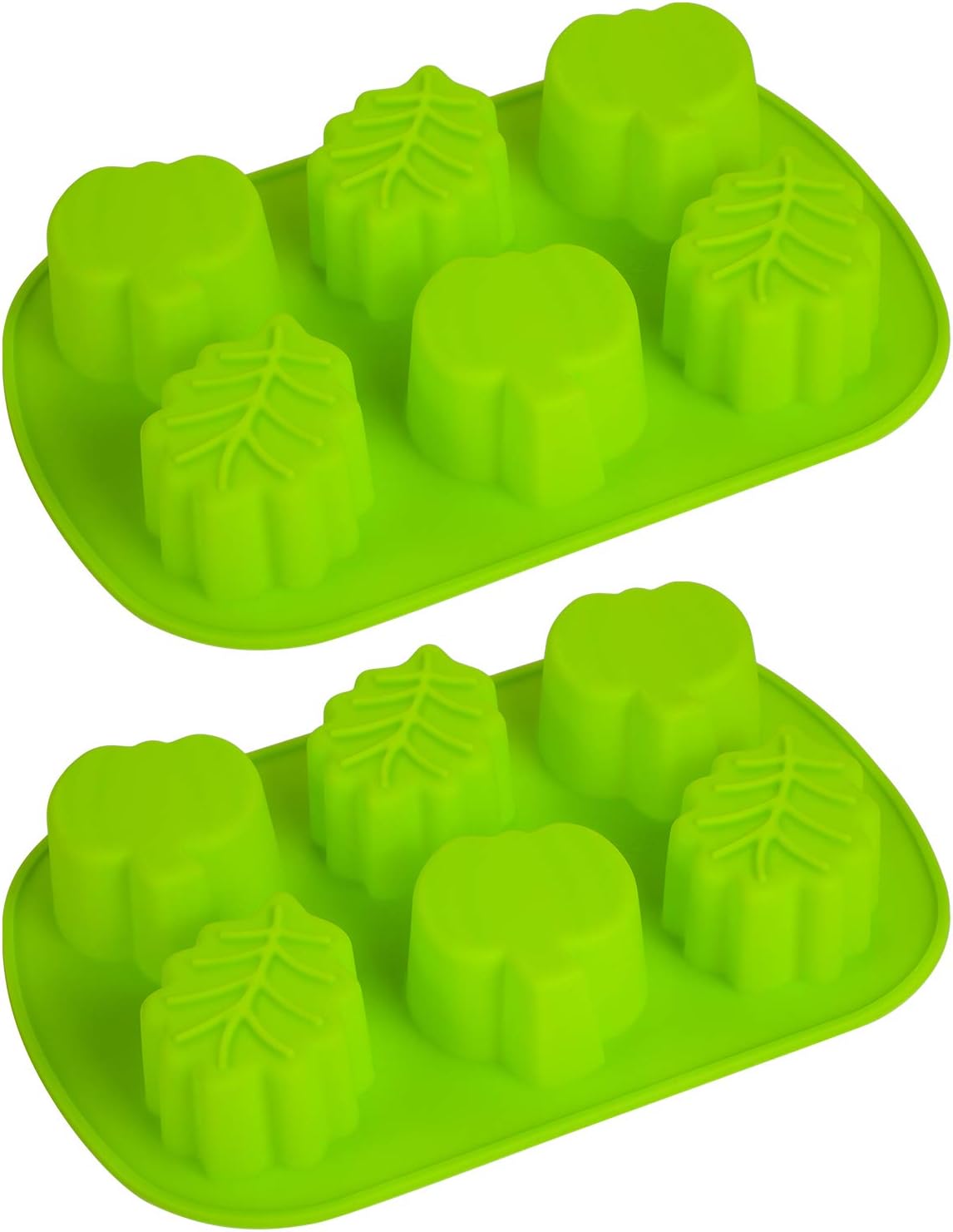 2 moldes de silicona con diseño de hojas de calabaza, 3D, con temática de otoño, para hacer jabón, velas, dulces, magdalenas, chocolates, decoración