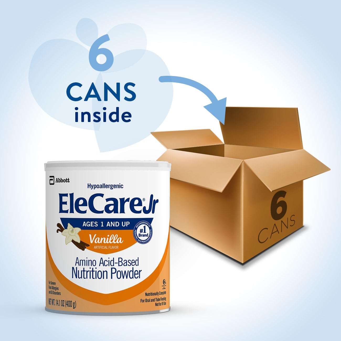 EleCare Jr Nutrition en polvo, nutrición completa para mayores de 1 año con alergias alimentarias, polvo nutricional a base de aminoácidos,