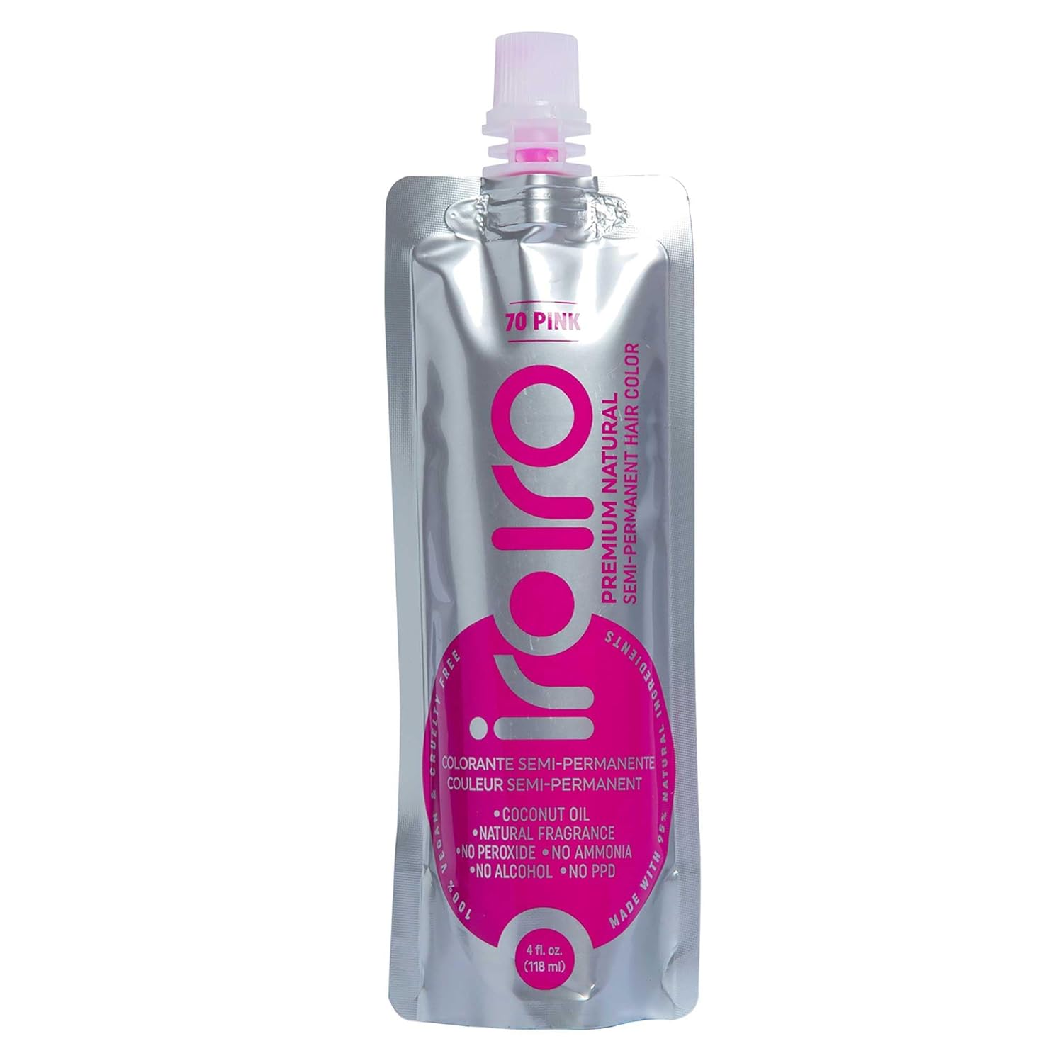 Color Semi Permanente Premium y Natural para el Pelo de Iroiro, Rosa, 4oz