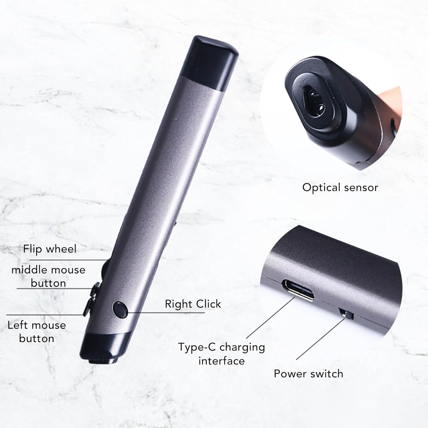 SUNGOOYUE Ratón óptico de bolsillo, 1200 DPI ratón óptico con modo dual de aire 2.4 GHz y formas Bluetooth para conectarse para PC, portátil, PC,