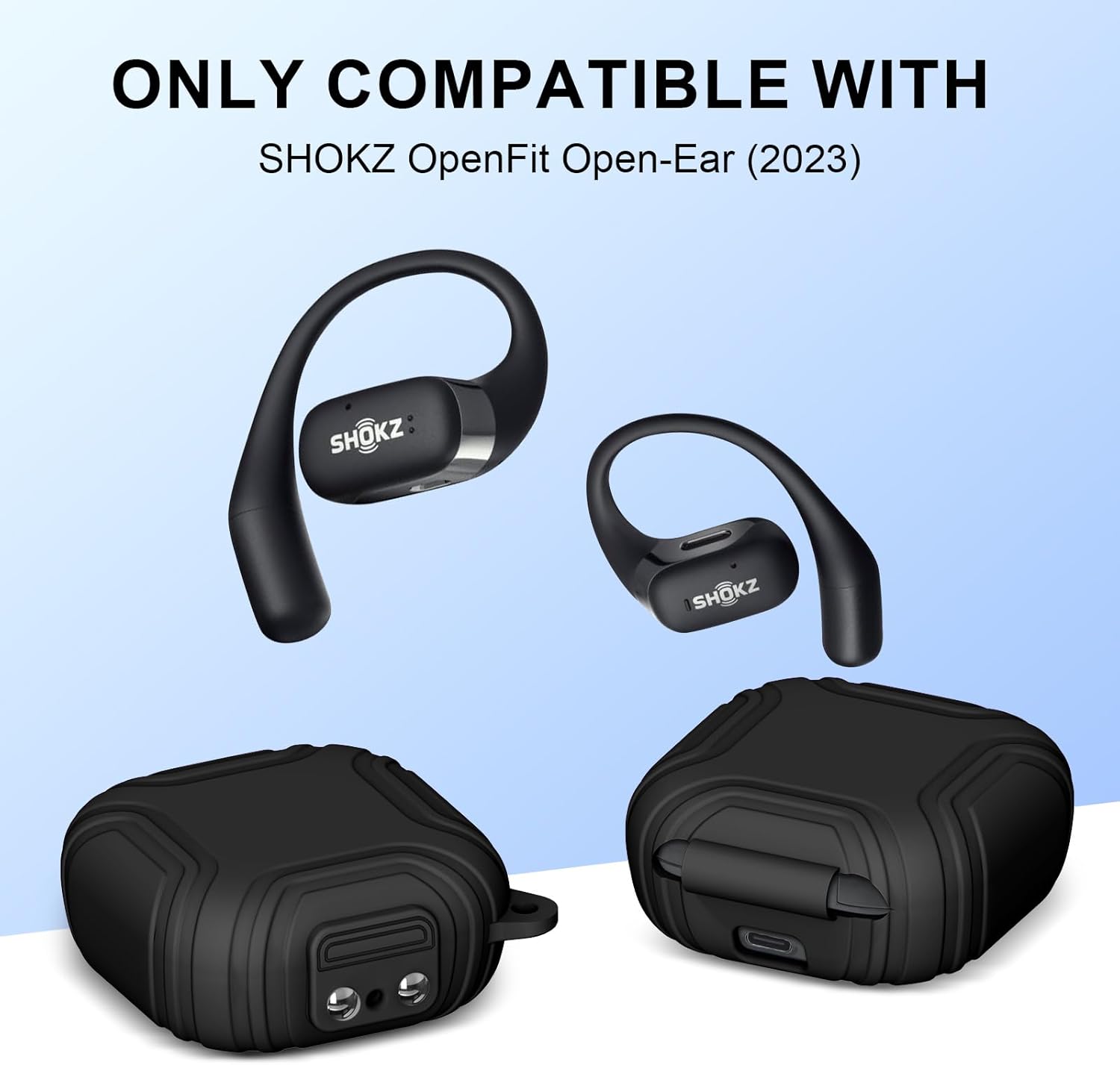 Cierre seguro Funda de silicona para SHOKZ OpenFit OpenFit Auriculares Bluetooth inalámbricos verdaderos de cuerpo completo, antiarañazos, a prueba