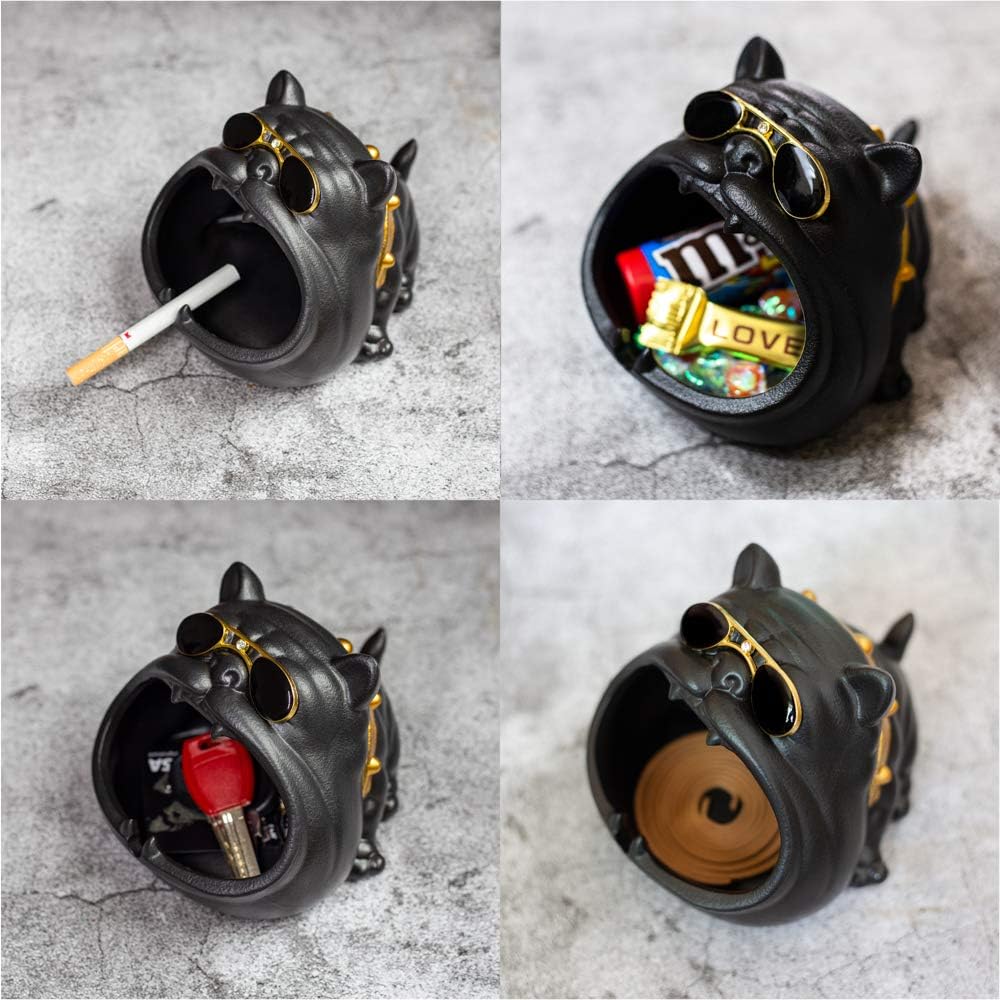 Cenicero de cigarros, cenicero grande decorativo de cerámica resistente al viento, bandejas de cenizas para perros para cigarrillos, el mejor regalo