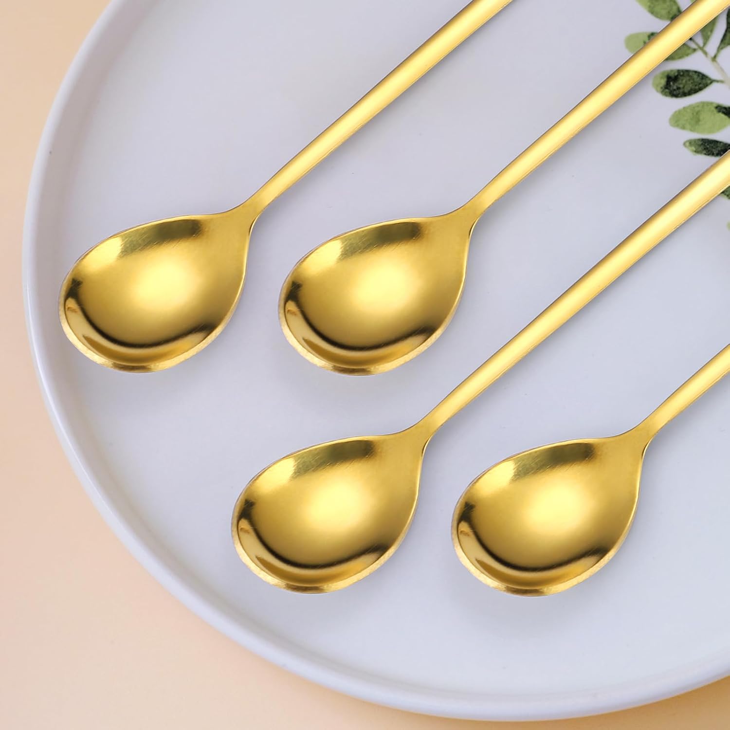 Cucharas de café doradas de acero inoxidable para Navidad, regalo de Navidad para decoraciones festivas, juego de 6 para revolver el té y utensilios
