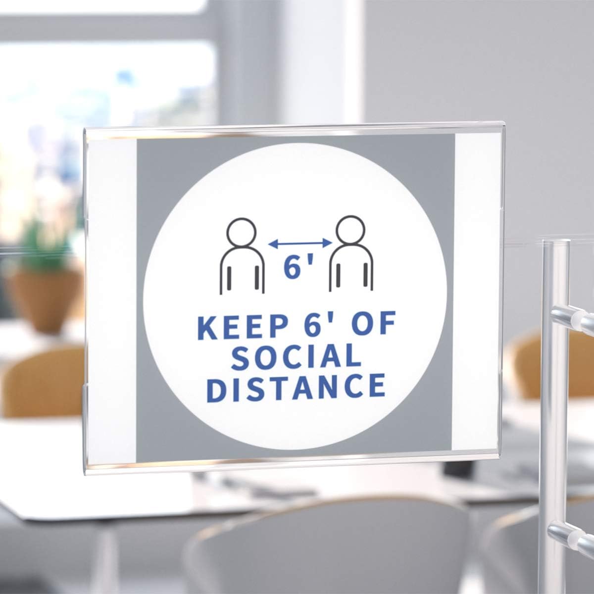 Niubee Soporte de letrero acrílico horizontal de 8.5 x 11 pulgadas con cinta adhesiva de doble cara para oficina, hogar, tienda, restaurante, sin