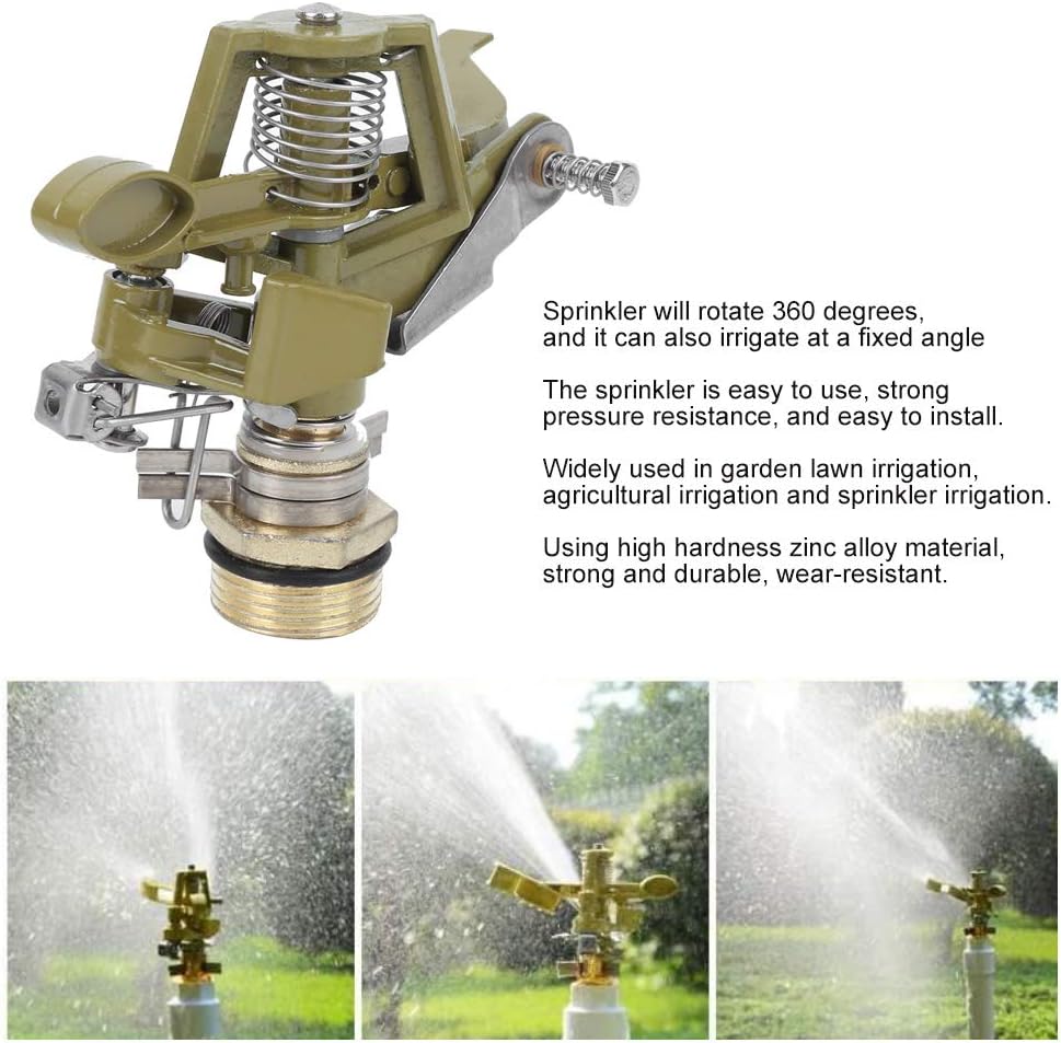 Fydun G34in M Thread 360 Degree Rotating Sprinkler Sprayer Nozzle for Garden Lawn Irrigation G34in M Thread 360 for Family