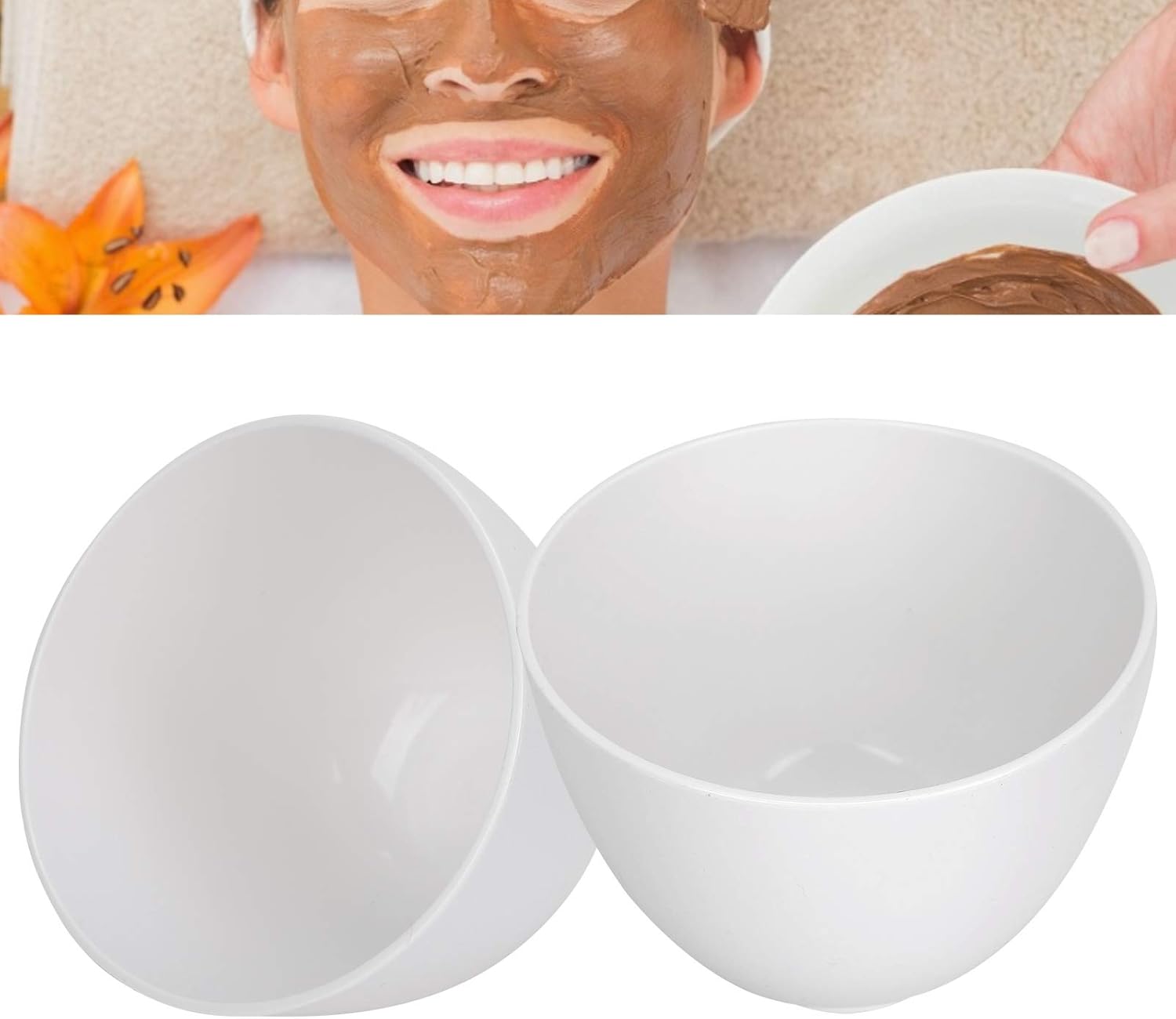FILFEEL 2 cuencos para mezclar máscaras, cuencos suaves para máscara de barro y arcilla, herramienta de mezcla de máscaras faciales profesional para
