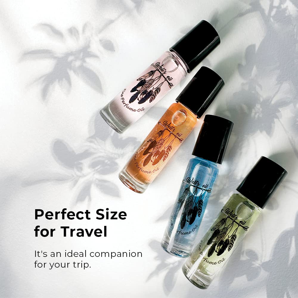 Well’s – Aceite de perfume roll-on de 0.3 fl oz  0.33 fl oz  Notas amaderadas y almizcladas  Sin alcohol, a base de aceite y de larga duración