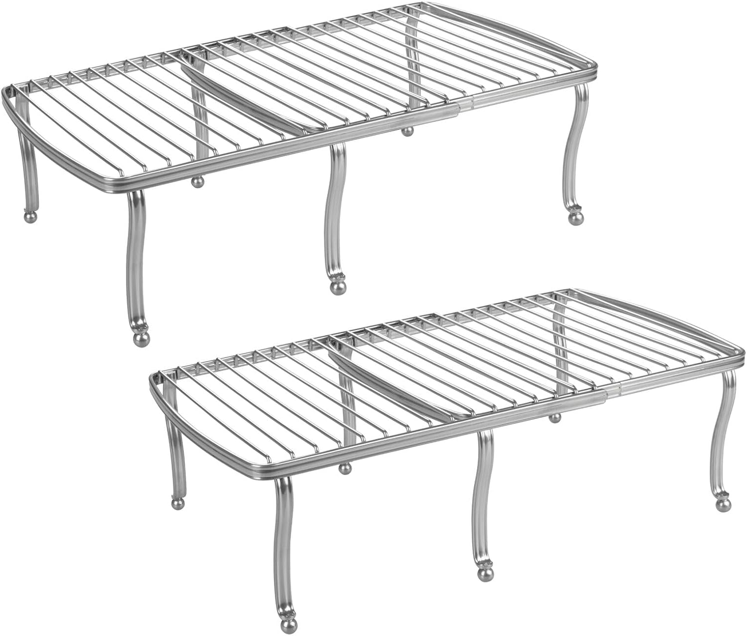 mDesign Hyde Collection – Estante de metal de alambre expandible para armario de cocina, despensa ajustable, encimera, organizador de estantes de