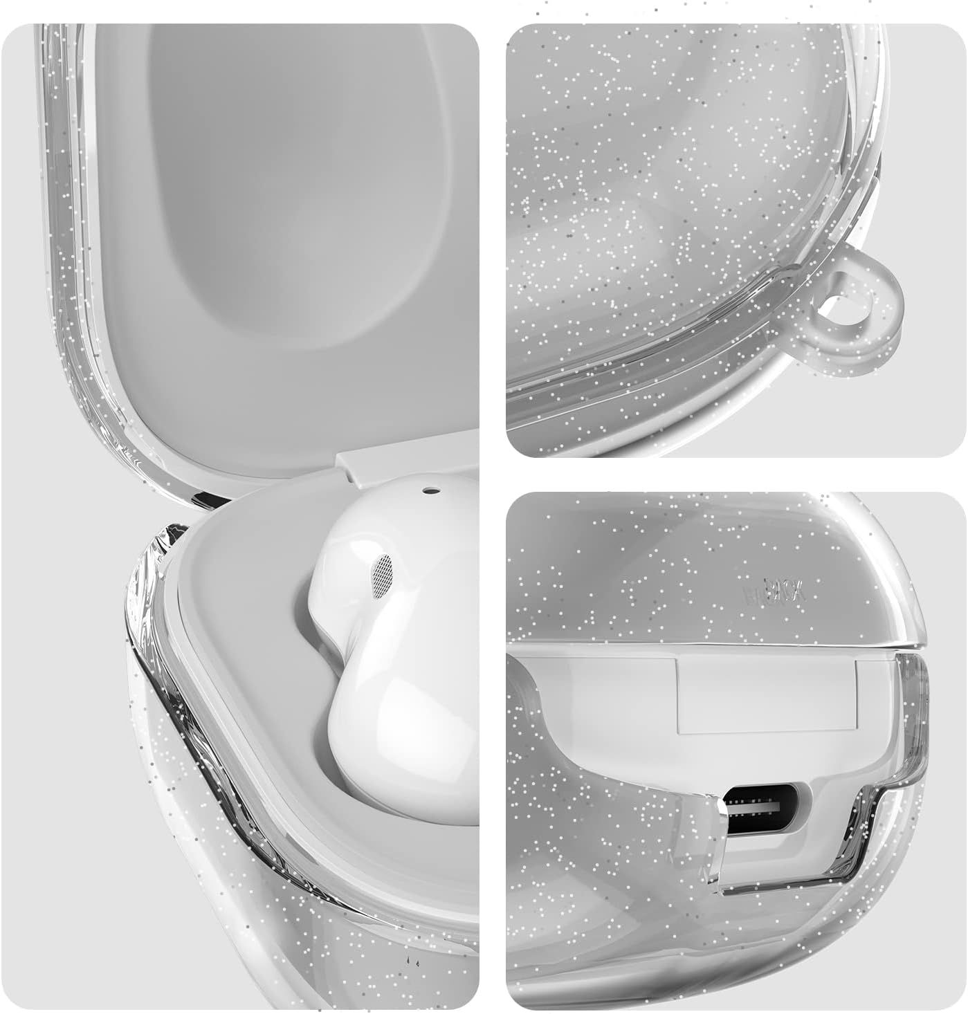 AIIKO Funda compatible con Galaxy Buds 2 Pro 2022Galaxy Buds 2Pro Case 2021Galaxy Buds Live Case 2020 Funda protectora transparente de TPU suave a