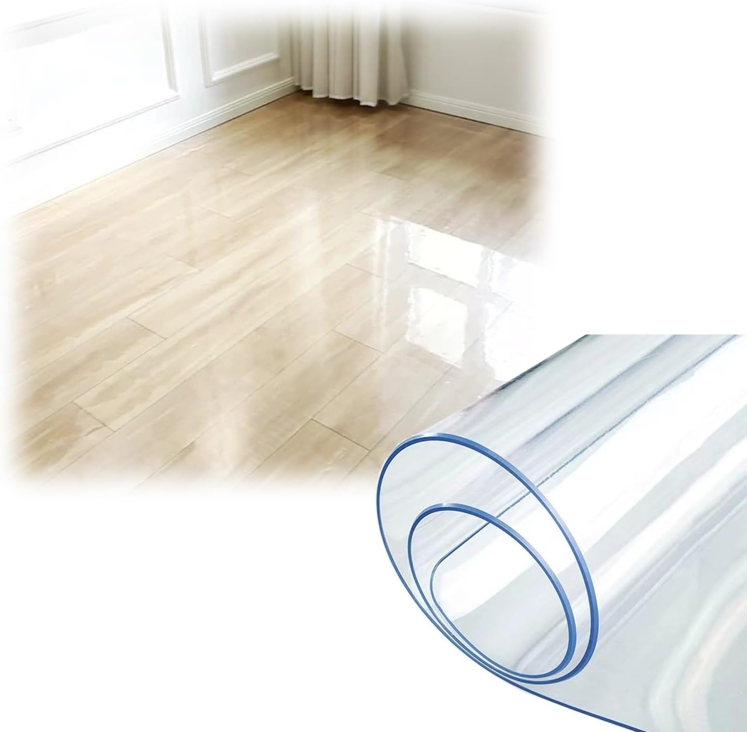 Protector de alfombra de PVC para silla, tapete para silla de oficina, tapete protector de piso, tapetes transparentes de 0.04 pulgadas de grosor,