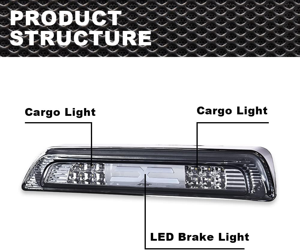 Luces de freno tipo X compatibles con Toyota Tundra 2007 2008 2009 2010 2011 2012 2013 2014 2015 2016 2017 2018 Toyota Tundra trasera 3 tercera