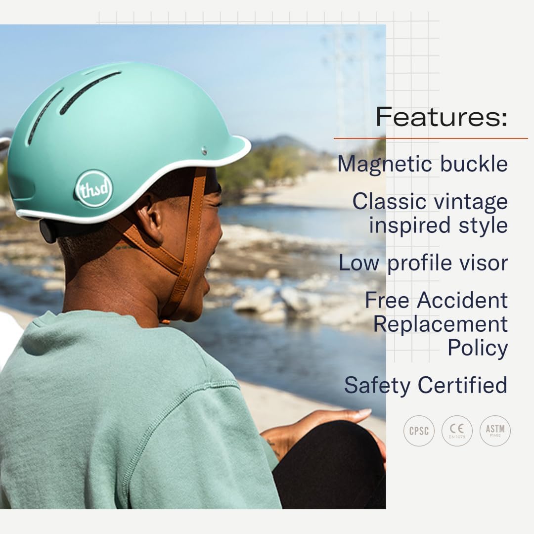 Thousand Adult Bike Helmet Heritage 2.0 The Original Low Profile Retro Commuter Cycling Helmet Safety Certified for Bicycle Skateboard Road Bike