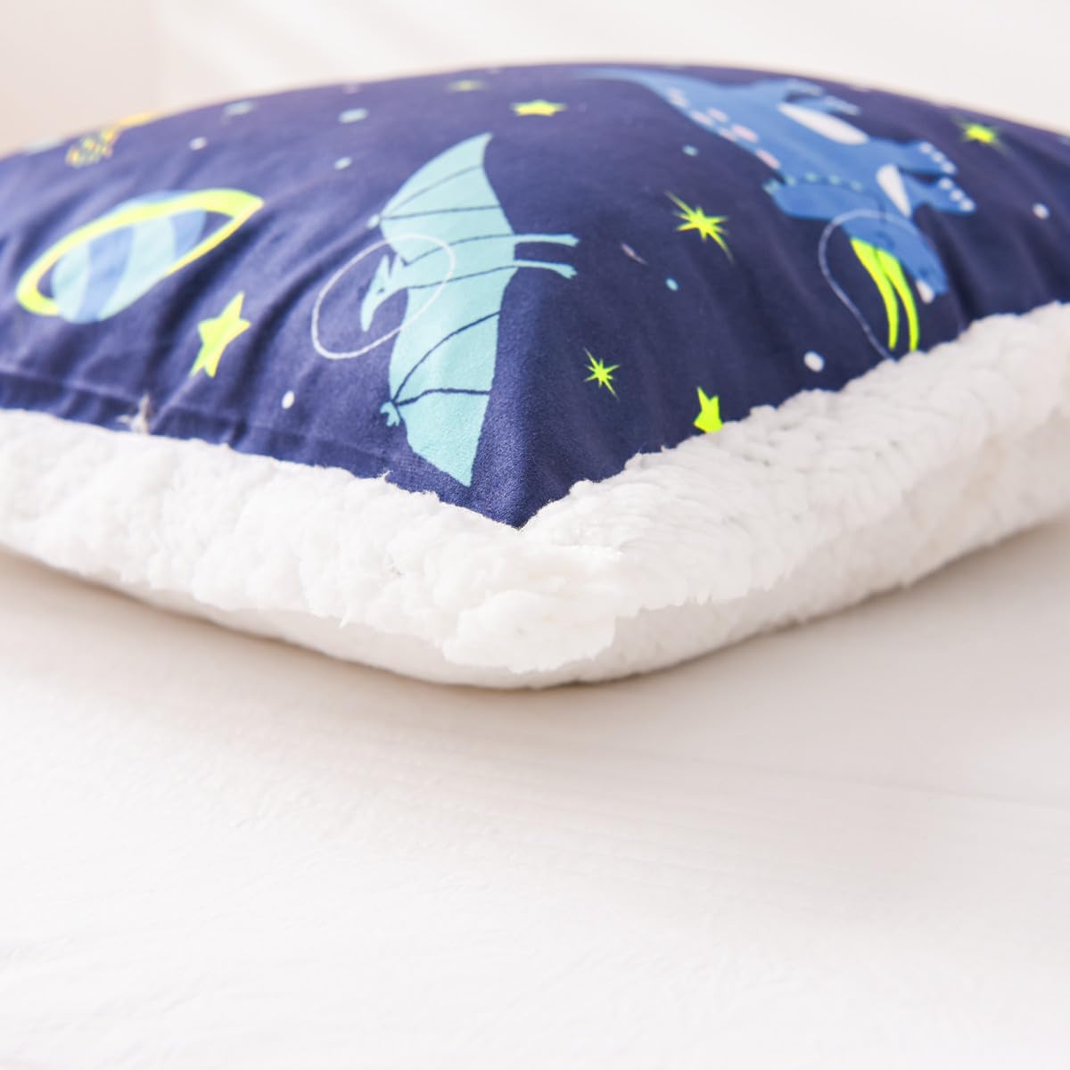 NTBED Almohada de lectura con estampado de dinosaurio, respaldo de cuña con brazos, sofá, TV, relajación, almohada de apoyo para la espalda, cojín