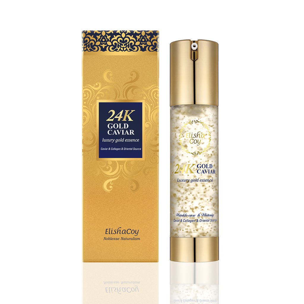 Elishacoy Caviar de oro de 24 quilates, esencia de oro de lujo, 1.69 onzas líquidas, revitalizante y rico nutritivo, efecto reafirmante y