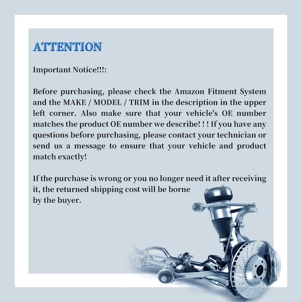 ECCPP Amortiguador de choque de aire con resorte de suspensión neumática, 1 unidad, ajuste frontal para 2007-2009 para Mercedes-Benz GL3202010-2012