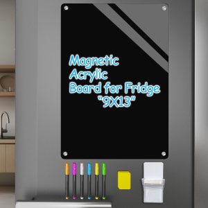 Pizarra magnética de borrado en seco de acrílico negro de 9 x 13 pulgadas para refrigerador, pizarra magnética de borrado en seco para refrigerador, Pizarra magnética de borrado en seco de acrílico negro de 9 x 13 pulgadas para refrigerador, pizarra magnética de borrado en seco para refrigerador,