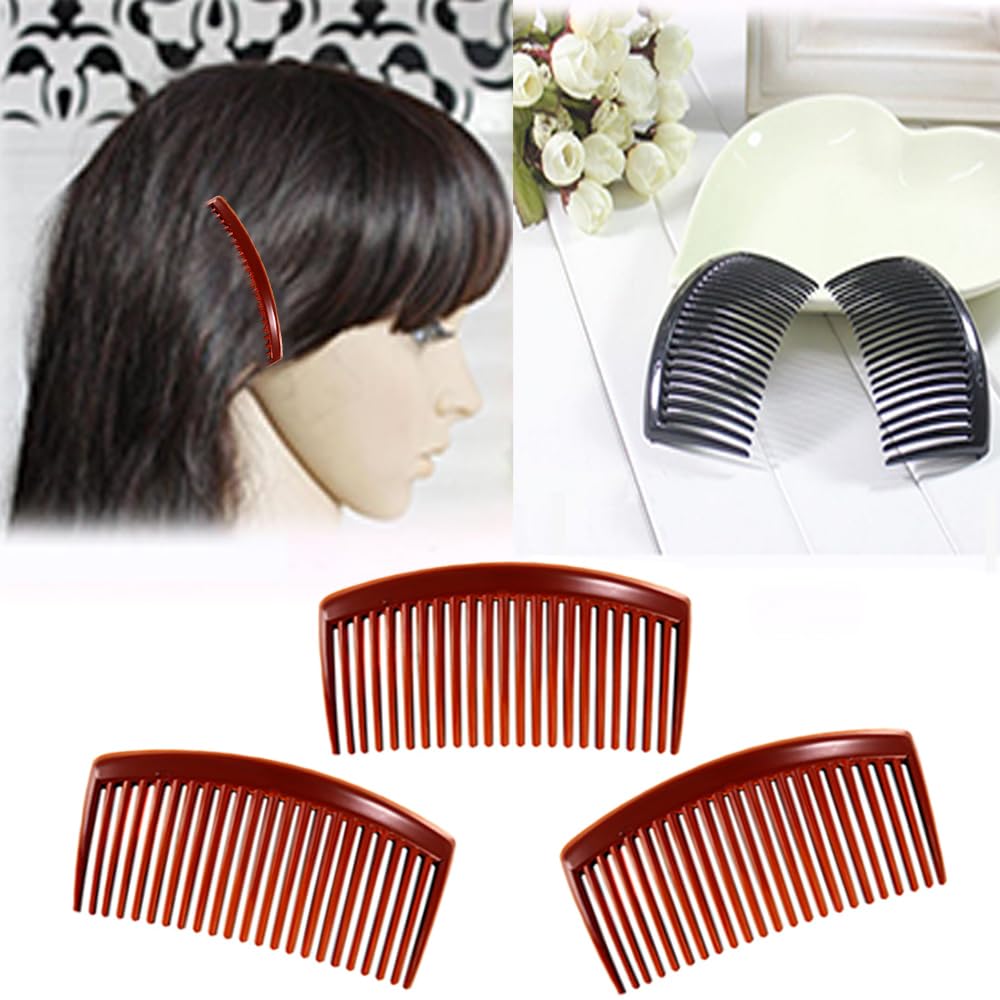 Paquete de 20 peines de plástico con giro lateral francés, 23 dientes, antideslizantes, accesorios de tocado, adecuados para damas, niñas, velo de
