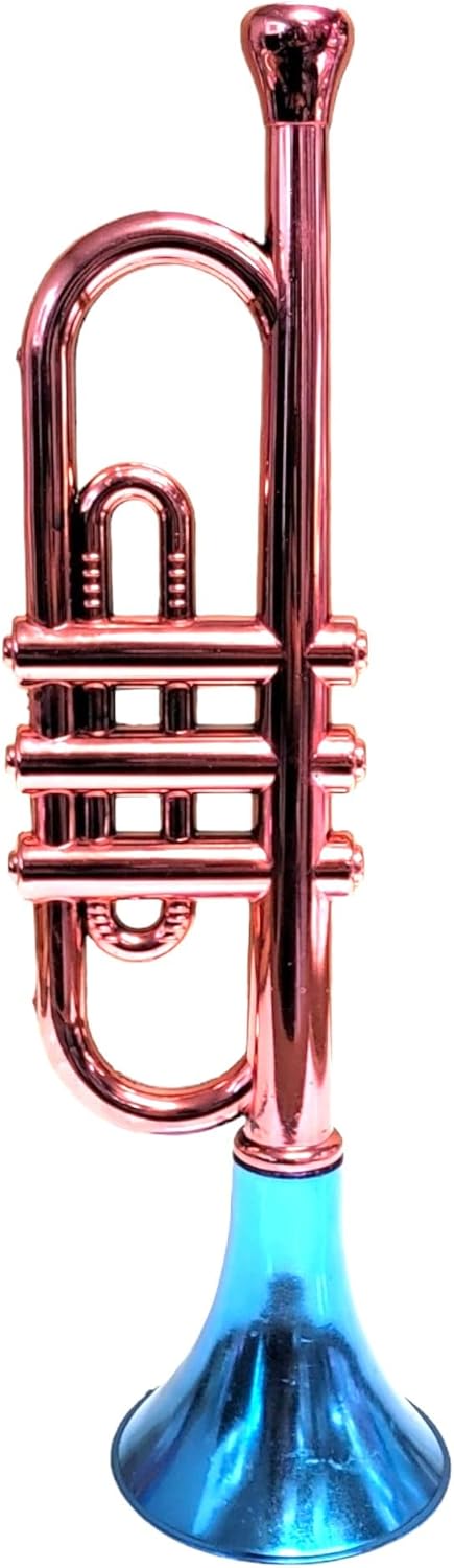 Trompetas metálicas (13 pulgadas), juguetes musicales de plástico para niños, instrumentos para hacer ruido para fiestas de cumpleaños, deportes,