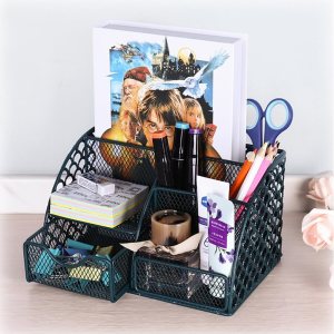 Suministros para la oficina en casa Organizadores de papelería de escritorio con cajón, superficie nano revestida de color verde oscuro, estilo de Suministros para la oficina en casa Organizadores de papelería de escritorio con cajón, superficie nano revestida de color verde oscuro, estilo de