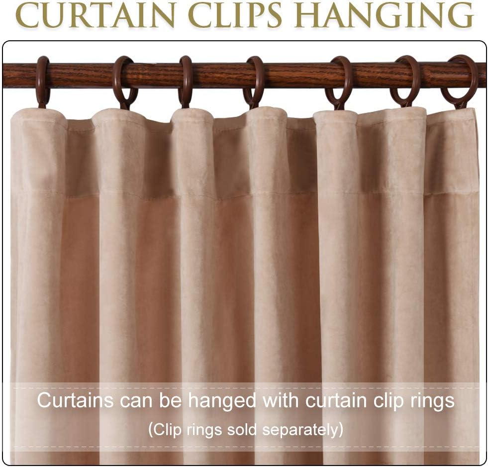 StangH Cortinas de terciopelo beige rubor de 84 pulgadas, decoración de casa de campo para oficina, cortinas suaves para dormitorio, oscurecimiento