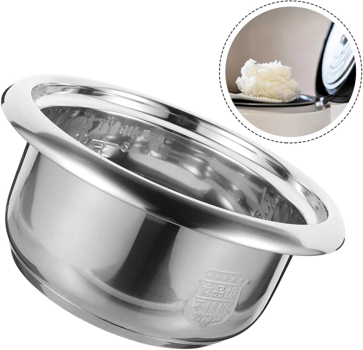 Revestimiento de olla de arroz Utensilios de cocina de acero inoxidable Accesorios japoneses Sartenes antiadherentes de acero inoxidable Olla de