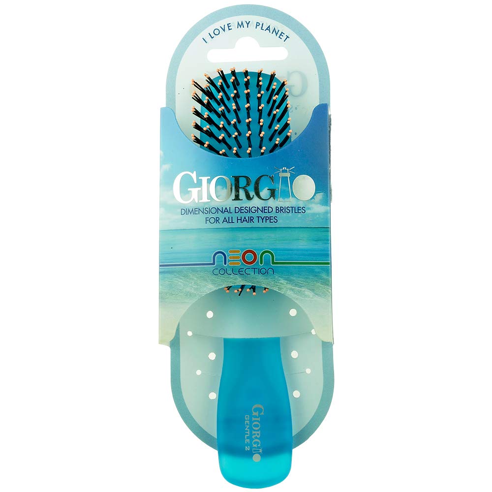 Giorgio GION1-2B – Juego de 2 cepillos desenredantes suaves para hombres y mujeres, cerdas suaves para cuero cabelludo sensible. Mojado y seco para