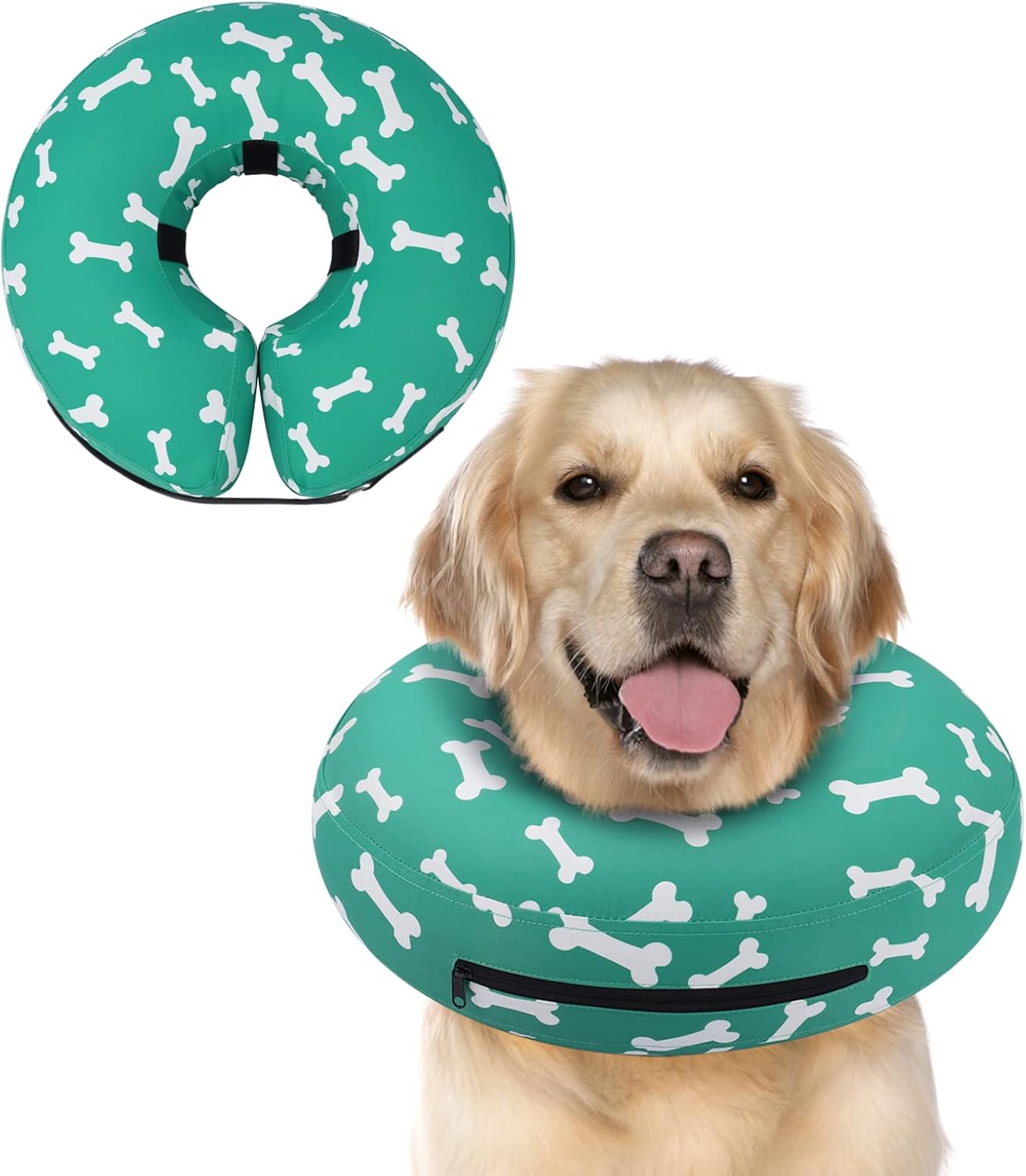 Supet Collar inflable de cono de perro alternativo después de la cirugía, collar de dona para recuperación de cuello de perro, collar E para