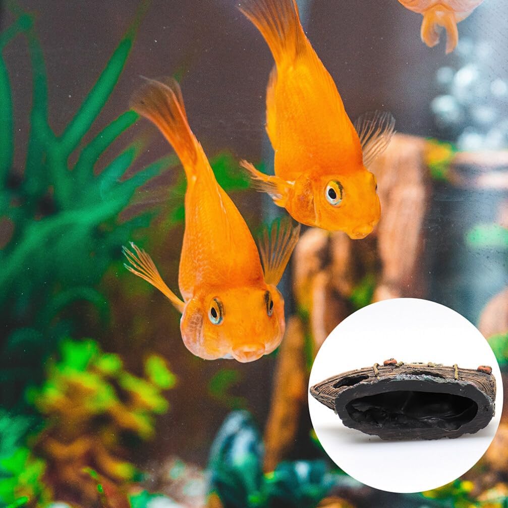 Artesanía de resina 1 pieza de mini barco pirata simulado para naufragio, cueva de peces, decoración de peces, cueva, naufragio, ocultación,