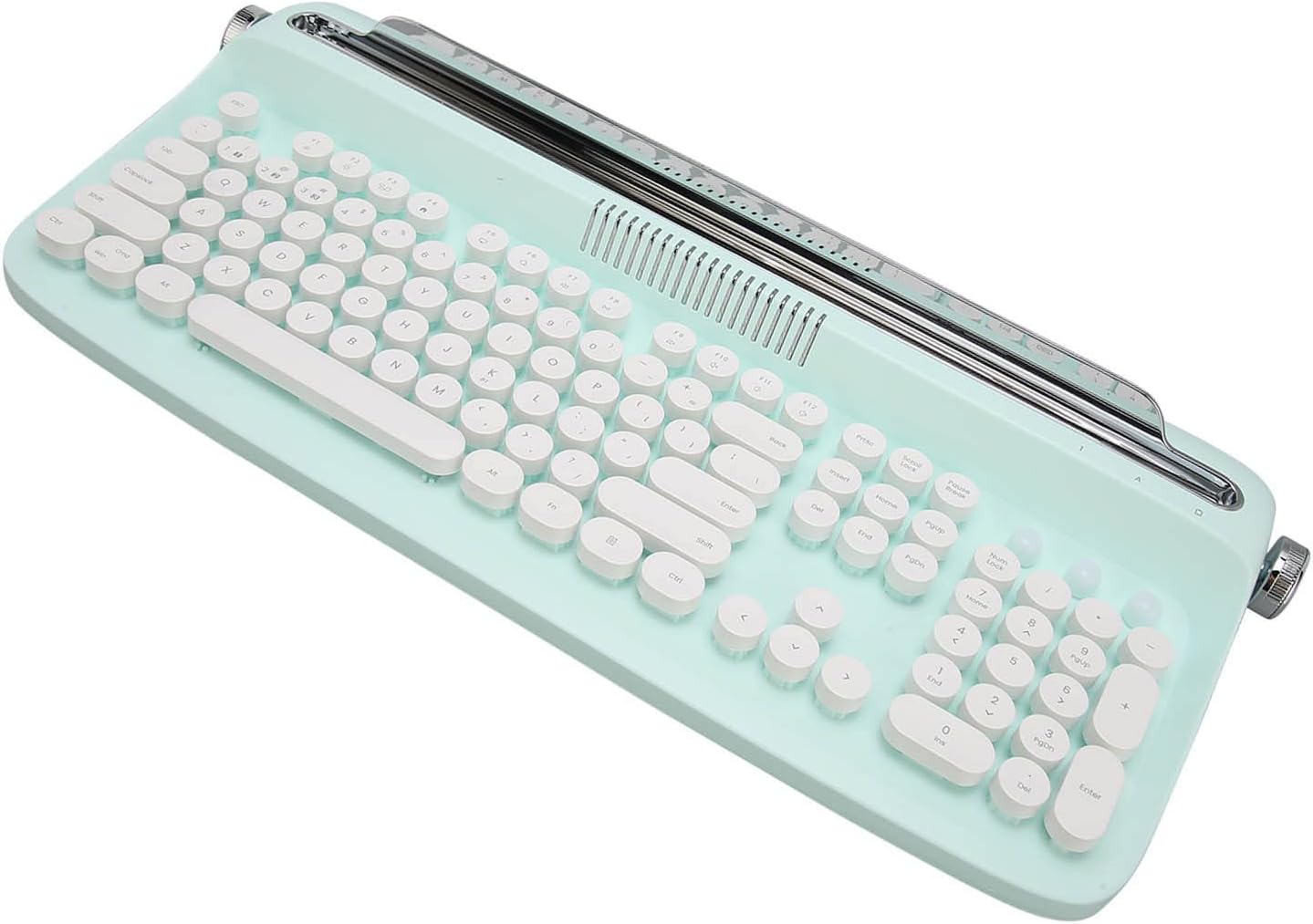 Teclado mecánico para juegos, teclado inalámbrico de máquina de escribir, teclado Bluetooth con soporte para teléfono, teclado redondo de 104