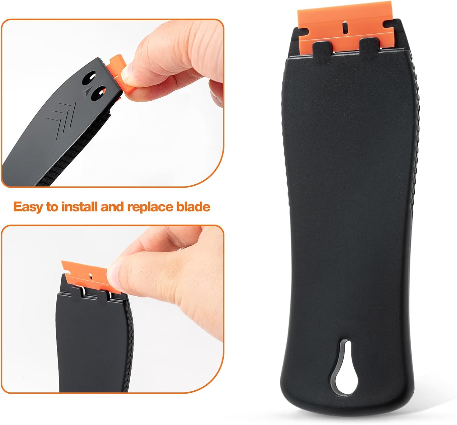 Gomake Removedor de pintura de pared de raspador de cuchilla de afeitar de plástico con cuchillas de plástico Ventana de coche de vidrio de madera