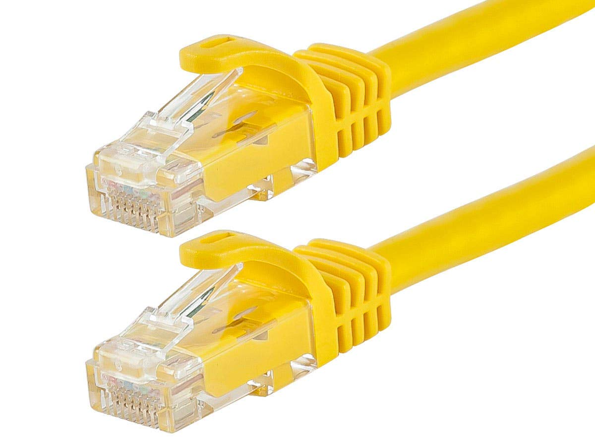 Monoprice – Cable de red de cobre desnudo, 6 metros, serie FLEXboot 24AWG Cat6 550 MHz, UTP Ethernet, gris (109786), Amarillo