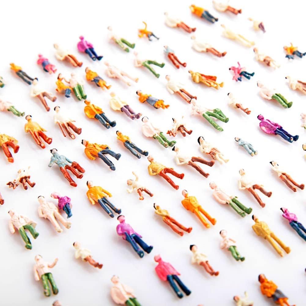 100 piezas de figuras de personas 1100 pose de pie Mini modelo pintado HO escala modelo tren parque calle pasajeros personas casa de muñecas