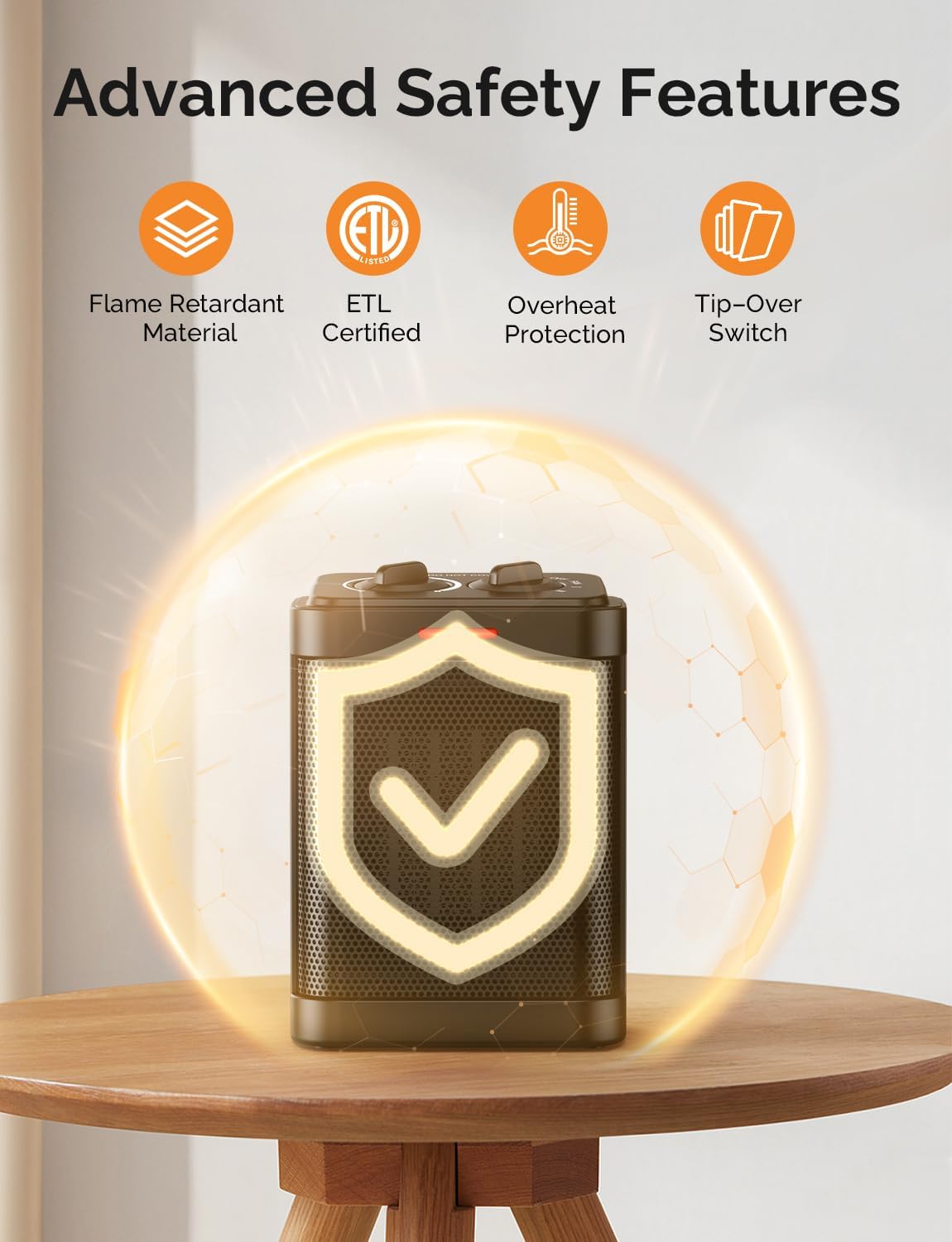 Calentadores de espacio pequeño para uso en interiores, mini calentador de espacio de 1000 W700 W con termostato, protección múltiple, calentador de