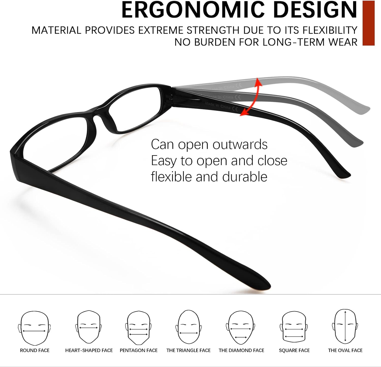 Paquete de 5 lentes de lectura con bloqueo de luz azul para mujer, bisagras de resorte a la moda, para lectura frente a la computadora, antirrayos