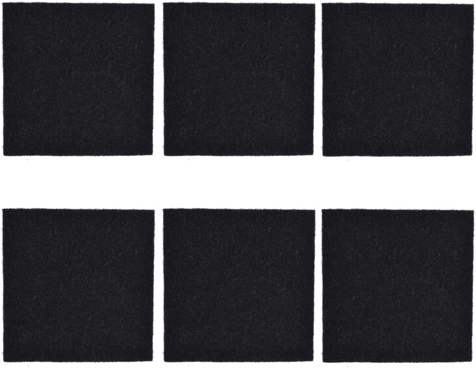 Paquete de 6 cajas de arena para gatos de carbón negro con filtro de repuesto con capucha para gatos, sartenes, filtros de olor de carbono (6.5 x 6