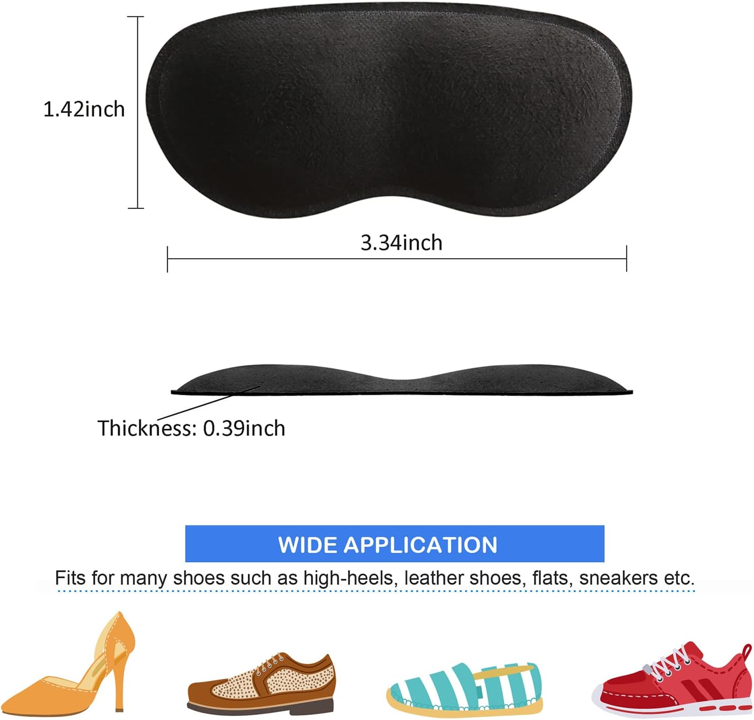 6 pares de empuñaduras de talón de microgamuza súper cómodas, forros de talón autoadhesivos para zapatos grandes, zapatos sueltos y alivio del dolor