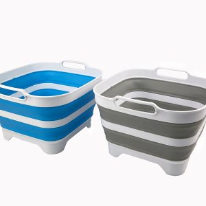 SAMMART Sartén plegable de 10 L (2.64 galones) con tapón de drenaje, lavabo de lavado plegable, tina portátil para lavar platos, bandeja de SAMMART Sartén plegable de 10 L (2.64 galones) con tapón de drenaje, lavabo de lavado plegable, tina portátil para lavar platos, bandeja de