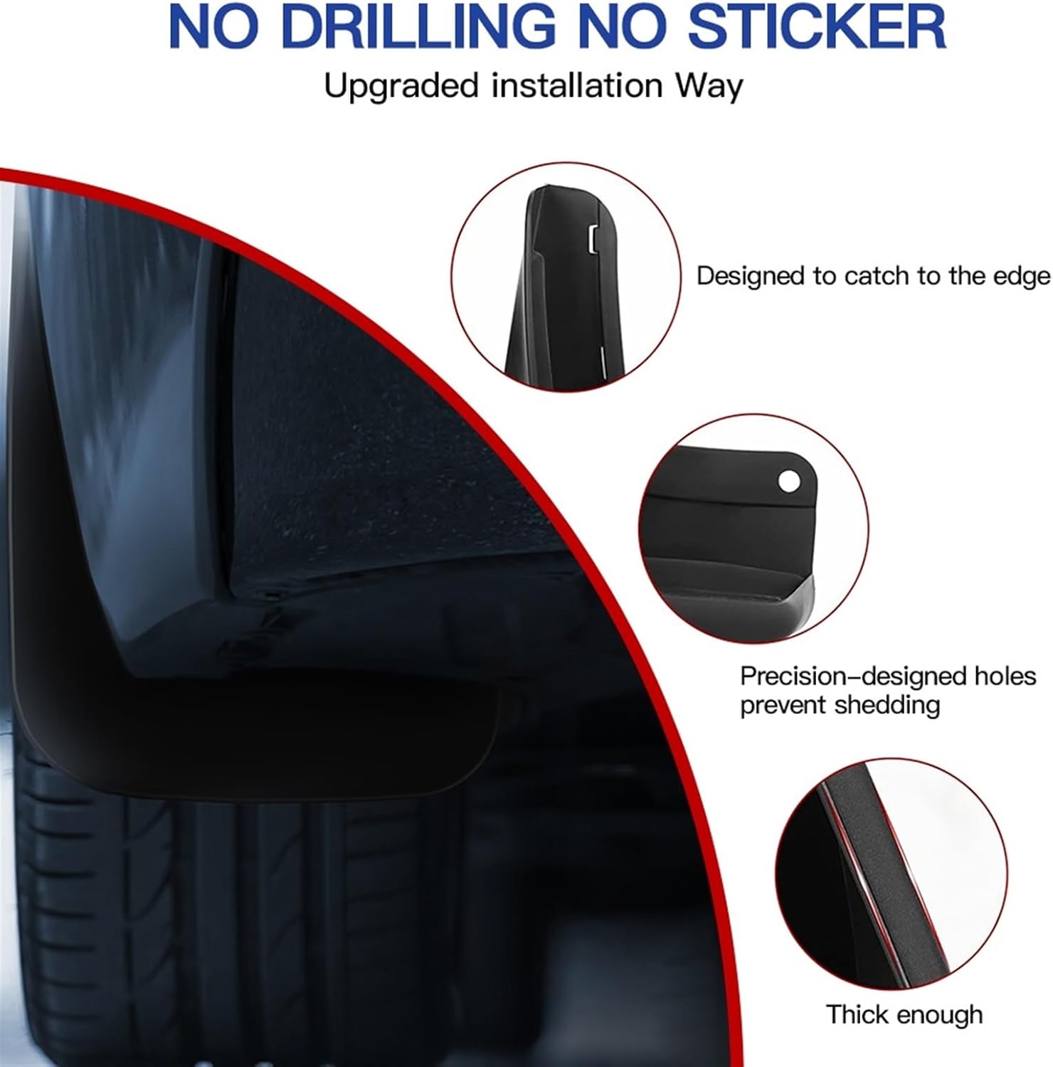 4Pcs Front Rear Mud Flaps Splash Guards Mudguards Black Compatible with Volvo XC40 2023