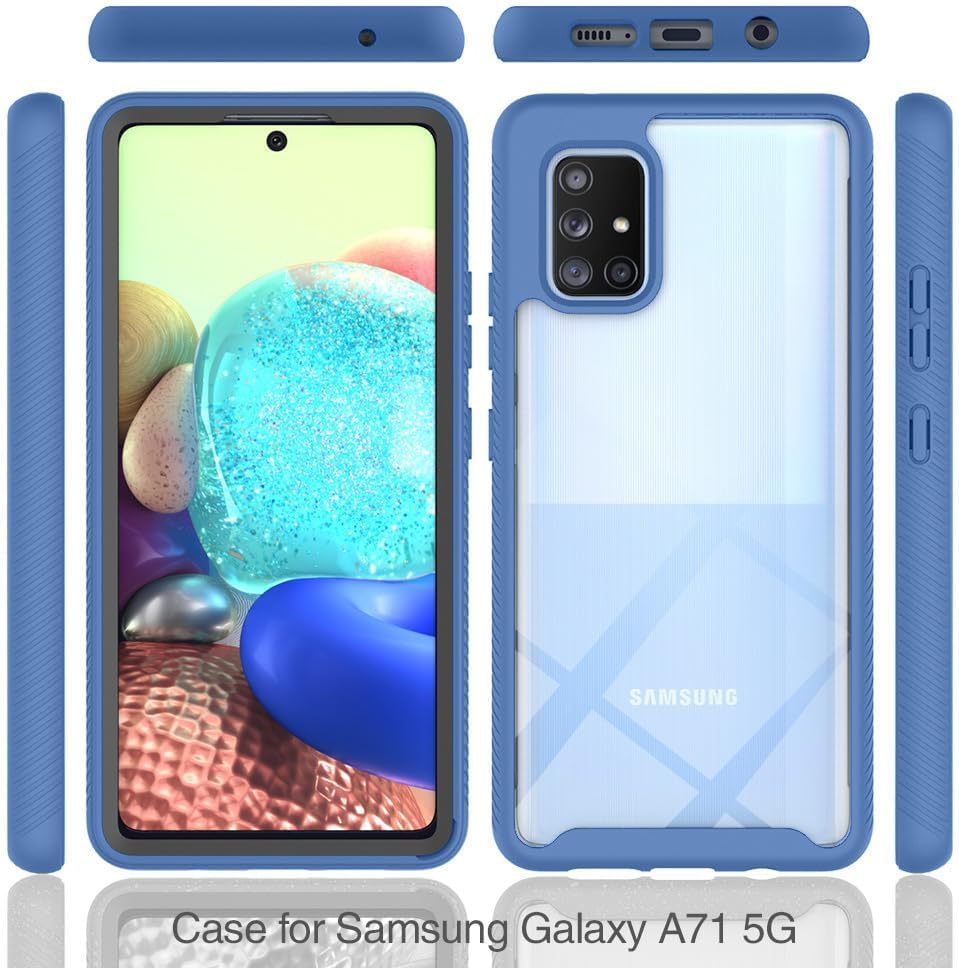 Asuwish Funda de teléfono para Samsung Galaxy A71 5G con protector de pantalla de vidrio templado y soporte delgado, híbrida, resistente, funda