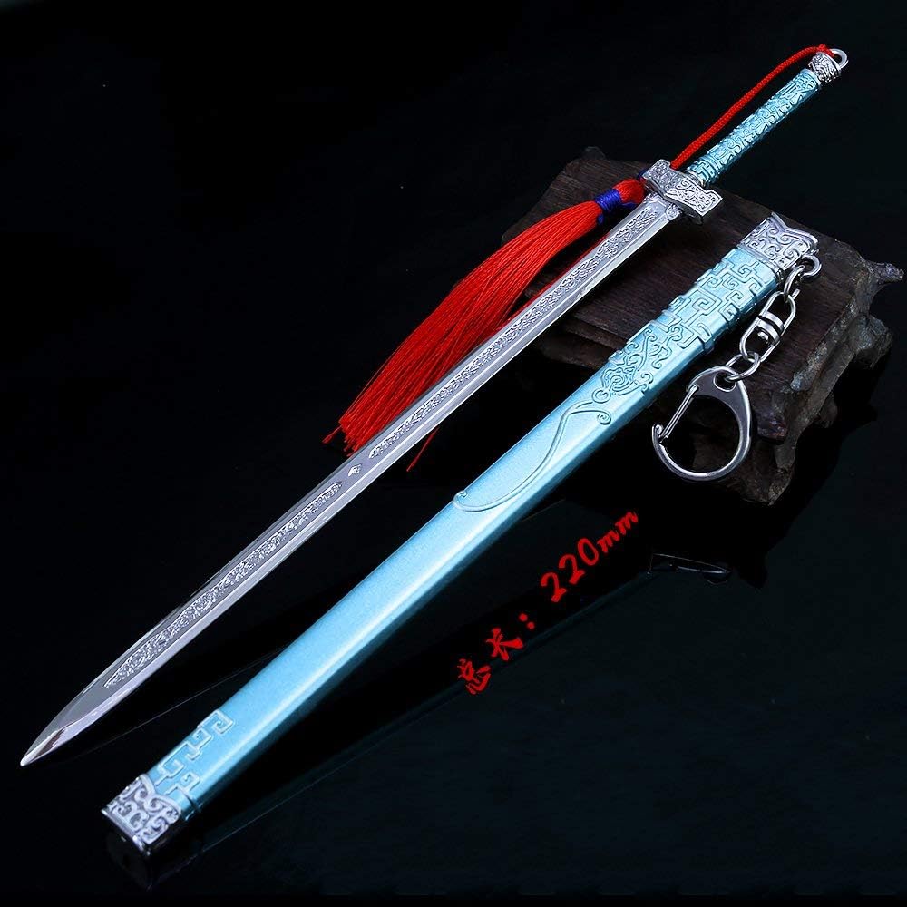 Gran maestro del cultivo demoníaco Chenqingling Lan Wangji Modelo de espada Figura de acción Arte Juguetes Colección Regalo, Gris