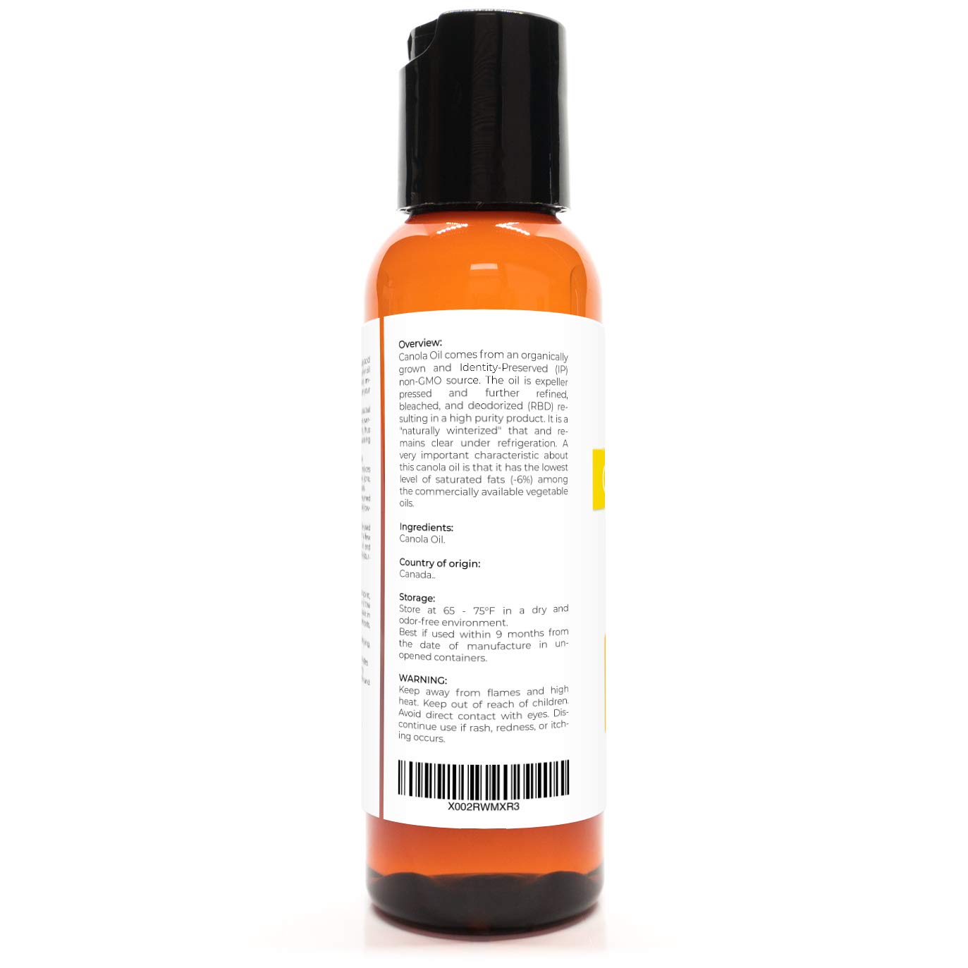 velona Aceite de semilla de canola de 2 onzas  Aceite portador 100% puro y natural  Refinado, prensado con expulsor  Cocina, aderezo, piel, cara,
