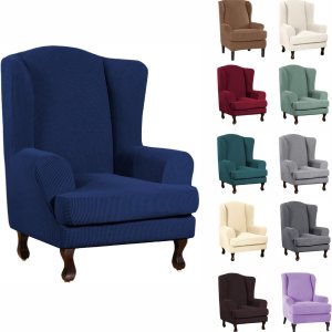 INFLAG Fundas para silla de alas, 2 piezas, elásticas, de elastano, con respaldo de ala, fundas protectoras para sofá, fundas protectoras para INFLAG Fundas para silla de alas, 2 piezas, elásticas, de elastano, con respaldo de ala, fundas protectoras para sofá, fundas protectoras para