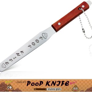 Cuchillo para excrementos, cuchillo de metal duradero de 12 pulgadas para bloque de inodoro, mango de madera extra largo, broma, divertido regalo de Cuchillo para excrementos, cuchillo de metal duradero de 12 pulgadas para bloque de inodoro, mango de madera extra largo, broma, divertido regalo de