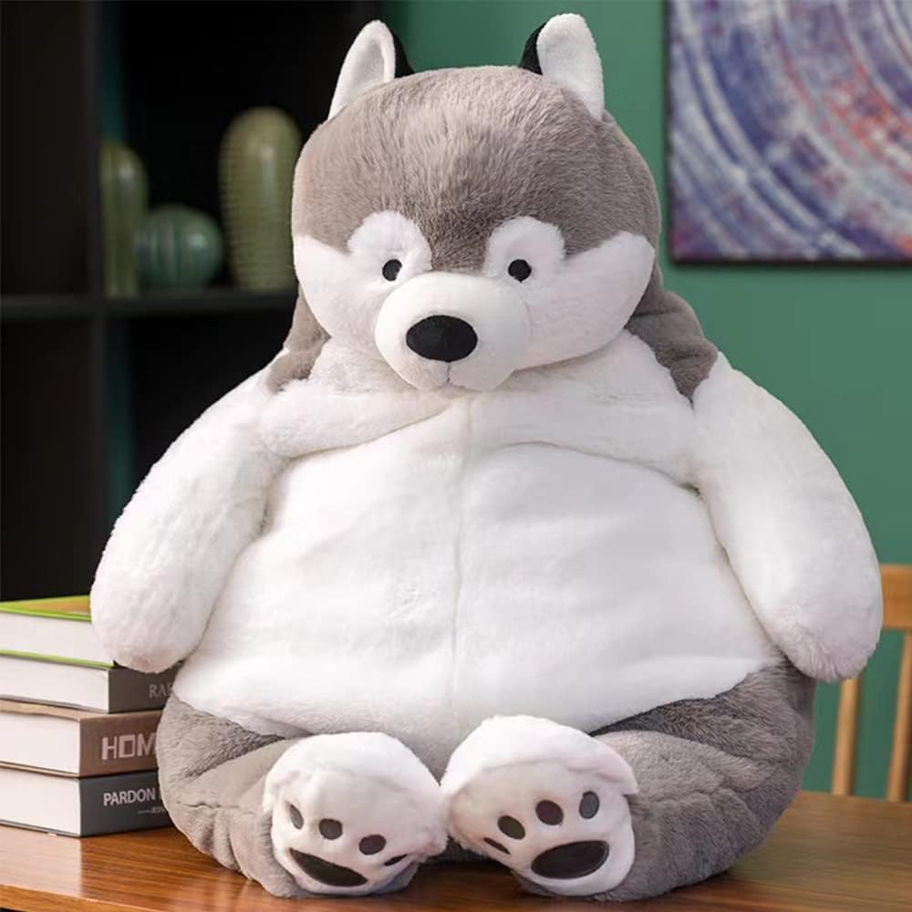 Souriant Peluche de Husky suave, regalo para niños y niñas, cumpleaños, Pascua, Navidad, decoración de felpa, abrazos, cojín. Serie de zoológico de