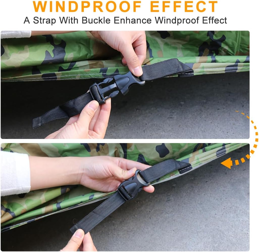 X AUTOHAUX Protector impermeable para todo tipo de clima, cuatrimoto, cubierta de 4 ruedas, ajuste universal, camuflaje con revestimiento plateado