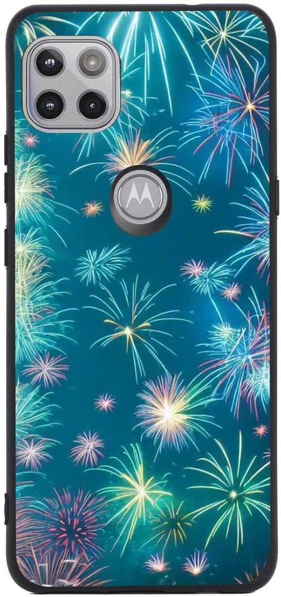 Compatible con Moto One 5G AceMotorola G 5G Fireworks Case, patrón abstracto de noche de fuegos artificiales para Moto Case hombres mujeres,