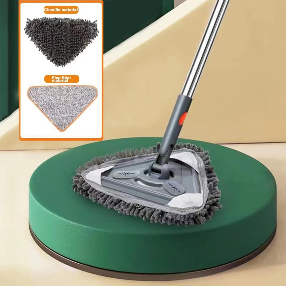 Trapeador de limpieza de pared, limpiador de ventanas con mango largo de longitud ajustable, herramienta de limpieza de zócalo giratorio de 360