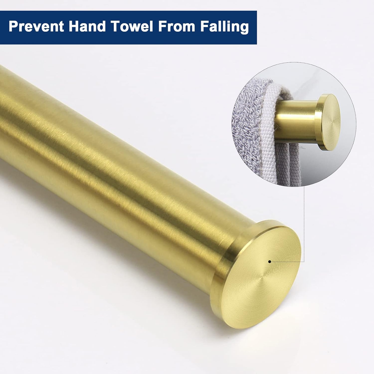 NearMoon Toallero de manotoallero, barra de toalla de mano gruesa de acero inoxidable para baño, toallero montado en la pared a prueba de óxido,