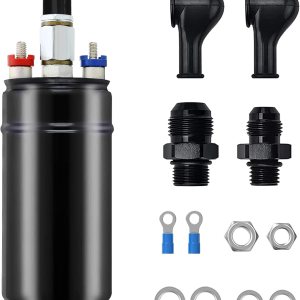 Bomba de combustible externa en línea, alta presión eléctrica 300LPH de alto flujo 12V 145PSI Bomba universal eléctrica 6AN Outlet10AN Adaptador de Bomba de combustible externa en línea, alta presión eléctrica 300LPH de alto flujo 12V 145PSI Bomba universal eléctrica 6AN Outlet10AN Adaptador de