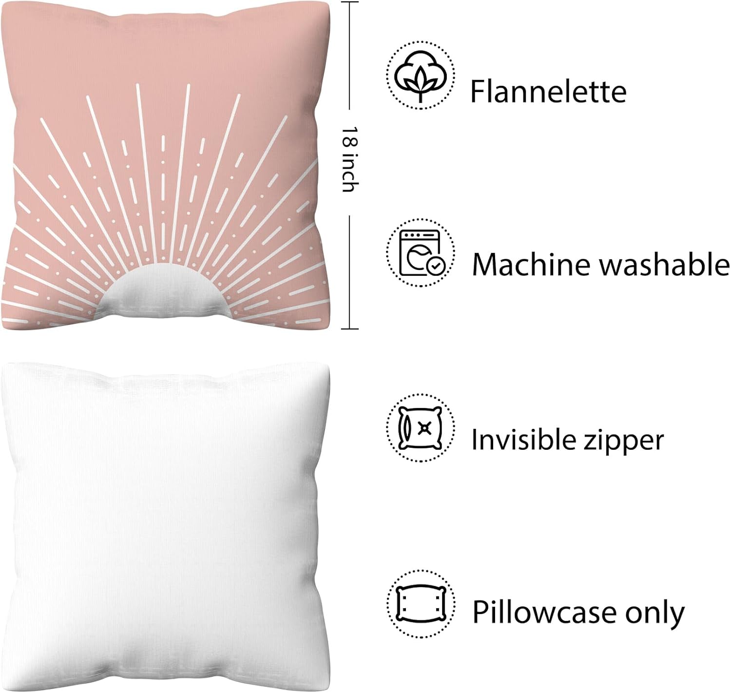 kdqua Fundas de almohada bohemias de 18 x 18 pulgadas, decoración bohemia para habitación de niñas, fundas de almohada decorativas bohemias para el